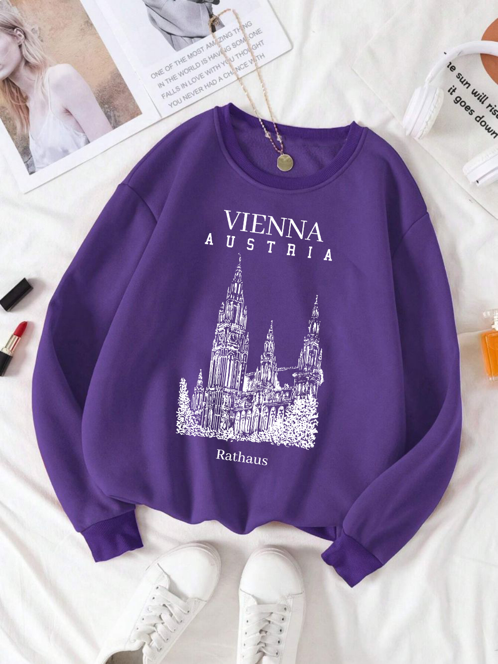 Winter Clothing Vienna - Sudadera con estampado Vienna Austria Rathaus