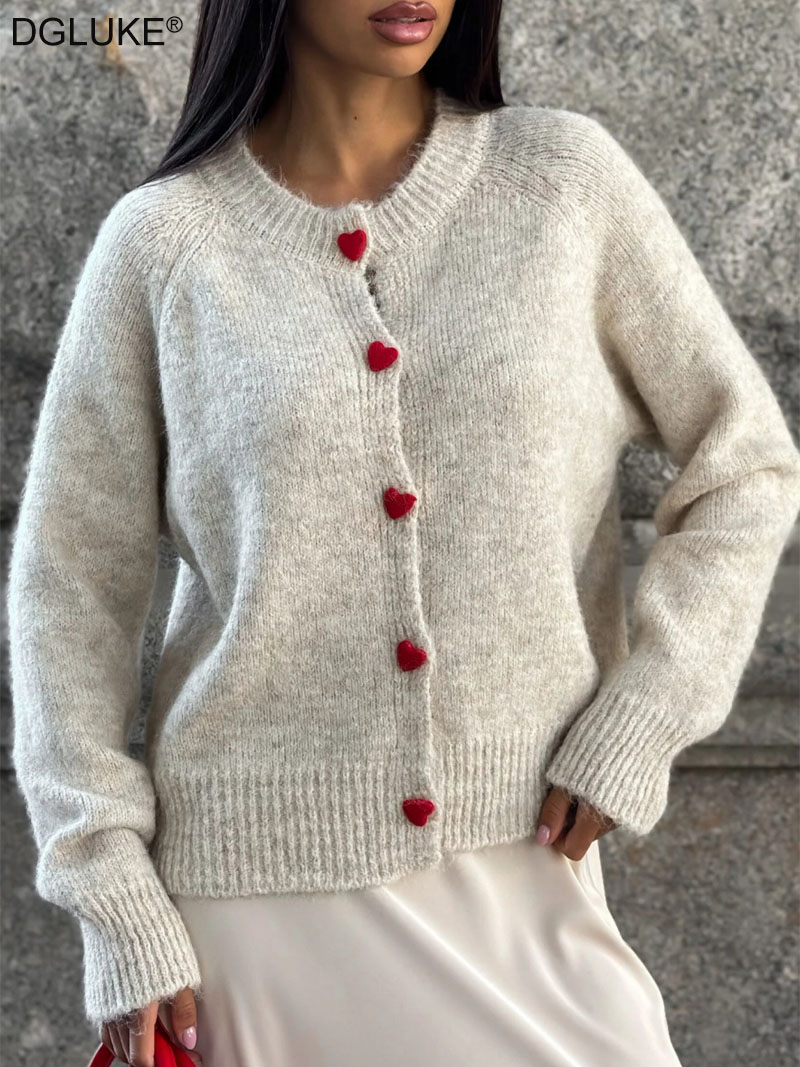 Winter Clothing Zara - DGLUKE-cárdigan de punto con cuello redondo
