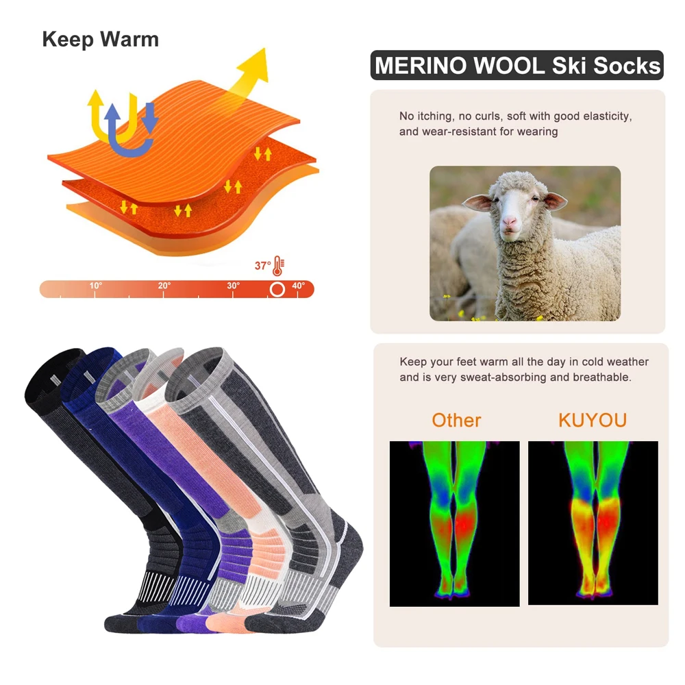 XQQMXX-Calcetines de esquí par - Thermal Sock Merino reseña y precio