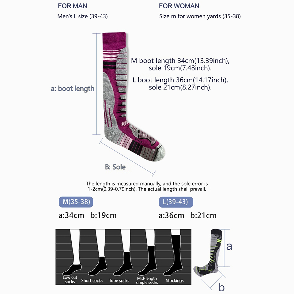 GTUBIKE Calcetines de esquí de - Thermal Sock Merino reseña y precio